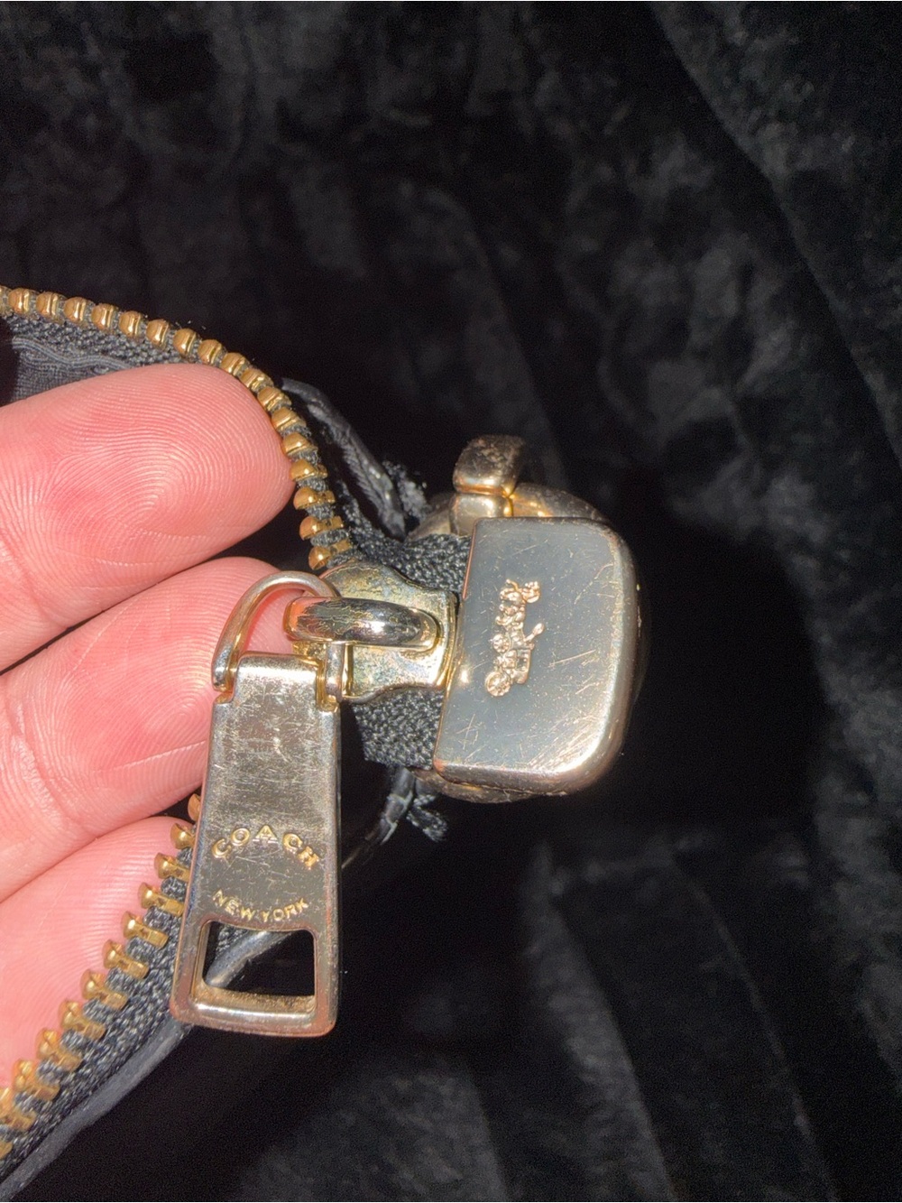 Coach Black Embossed Signature Crossbody with Gold Hardware - Picture 3 of 4